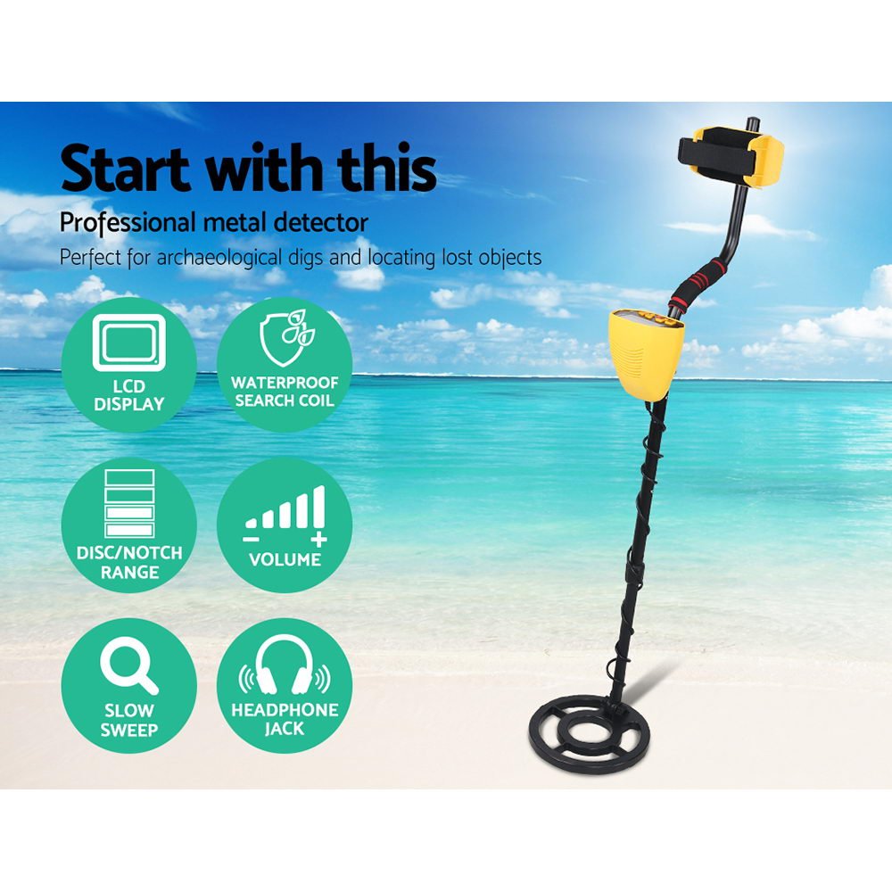 Metal Detector | 180MM Deep Sensitive Waterproof Treasure Hunter Gold Digger | Yellow - > Gadgets > Metal Detectors - Fosmore