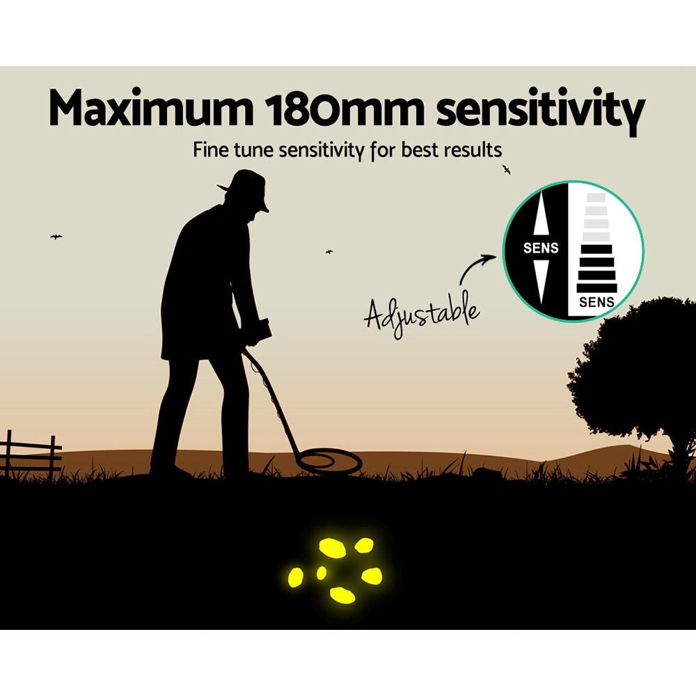 Metal Detector | 180MM Deep Sensitive Waterproof Treasure Hunter Gold Digger | Yellow - > Gadgets > Metal Detectors - Fosmore