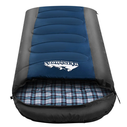 Sleeping Bag Single | Weisshorn | Thermal Camping Hiking | Blue - Outdoor Recreation > Camping > Sleeping Bags - Fosmore