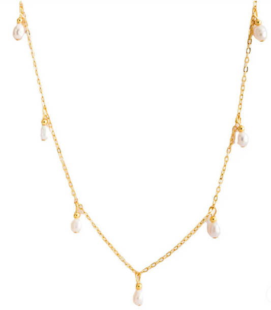 Necklace | Pearl hunter gold necklace – Tarnish Proof Jewellery