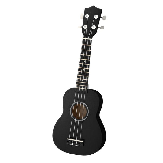 Ukulele | Alpha 21 Inch Basswood Beginner | Nylon Strings | Black -> Musical Instrument & Accessories > Guitars - Fosmore