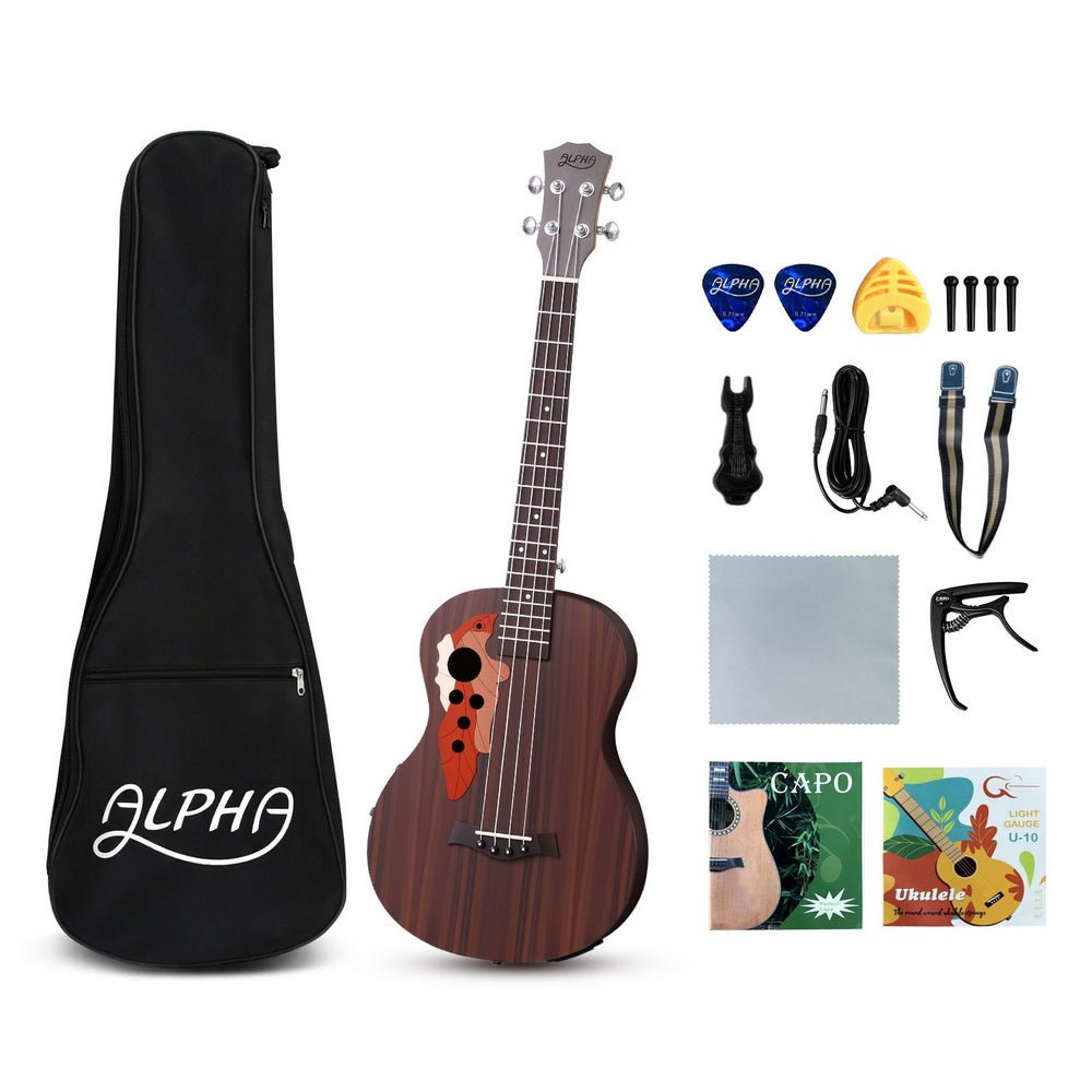 Ukulele | Alpha 30 - Inch Electric Ukulele with EQ | Ebony Top - Audio & Video > Musical Instrument & Accessories > Guitars - Fosmore