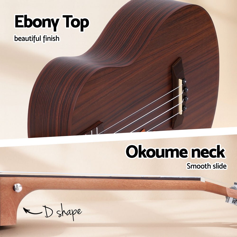 Ukulele | Alpha 30 - Inch Electric Ukulele with EQ | Ebony Top - Audio & Video > Musical Instrument & Accessories > Guitars - Fosmore