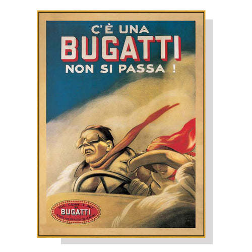 Bugatti | Gold Frame Canvas Print | 90cmx135cm