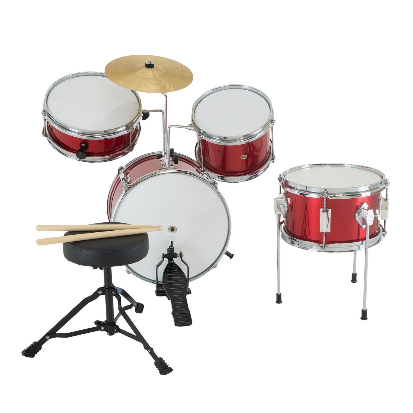 Kids Drum Kit | Karrera Children's 4pc Drum Kit | Red - Audio & Video > Musical Instrument & Accessories > Drums - Fosmore