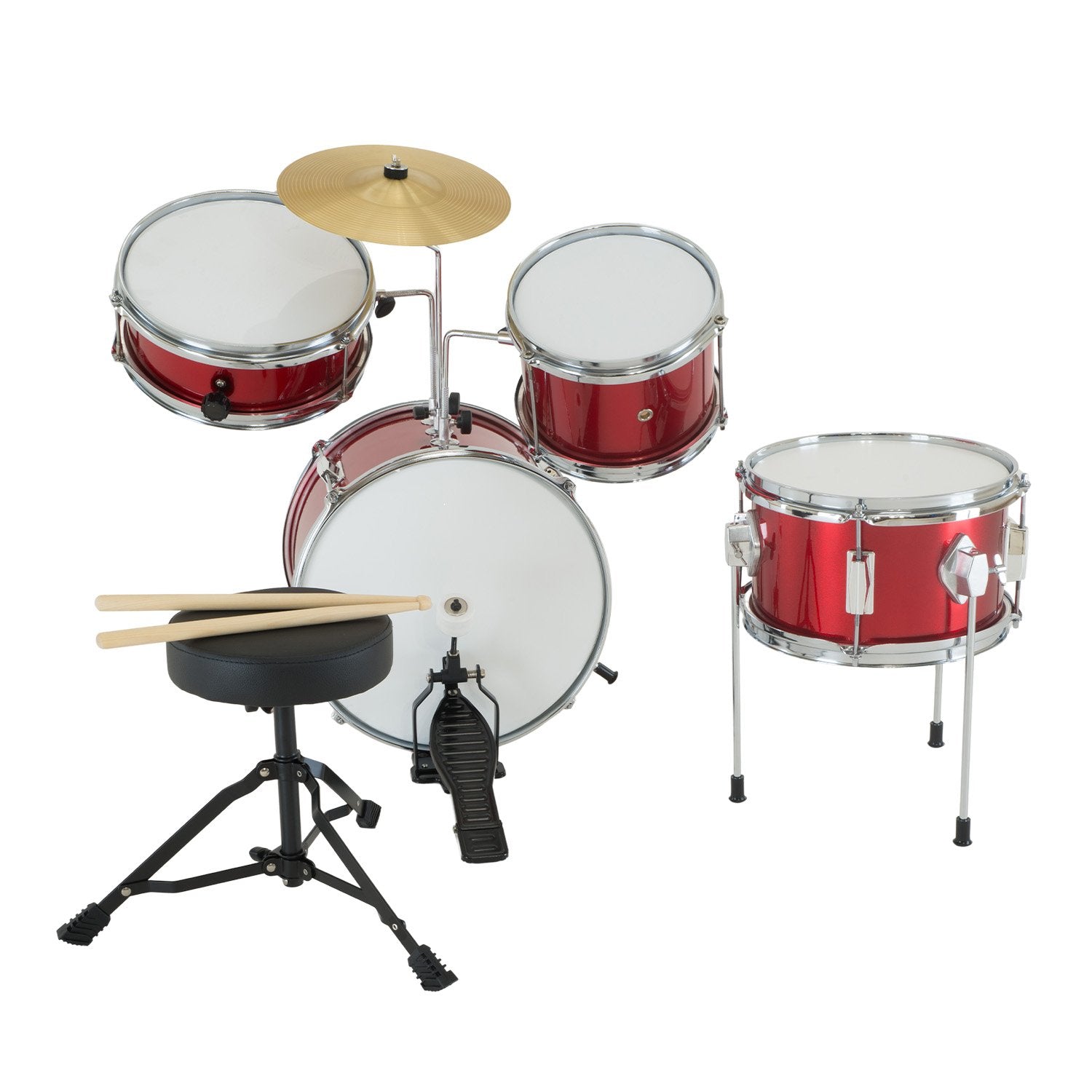 Kids Drum Kit | Karrera Children's 4pc Drum Kit | Red - Audio & Video > Musical Instrument & Accessories > Drums - Fosmore