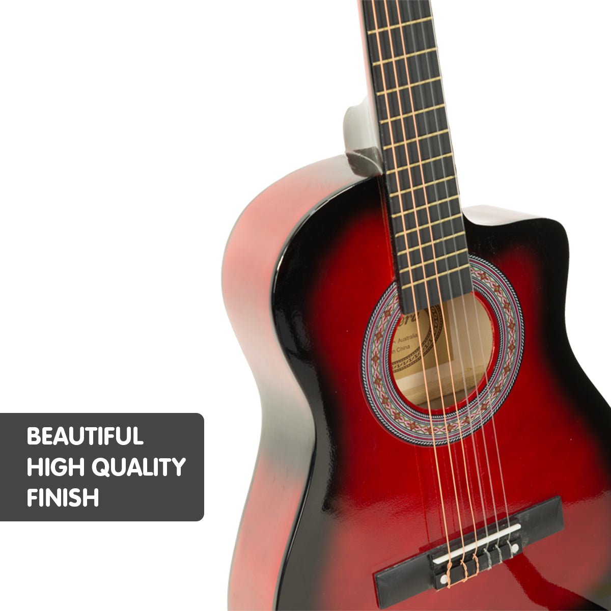 Kids Guitar | Karrera Acoustic Beginner Guitar for Children | Red -> Musical Instrument & Accessories > Guitars - Fosmore