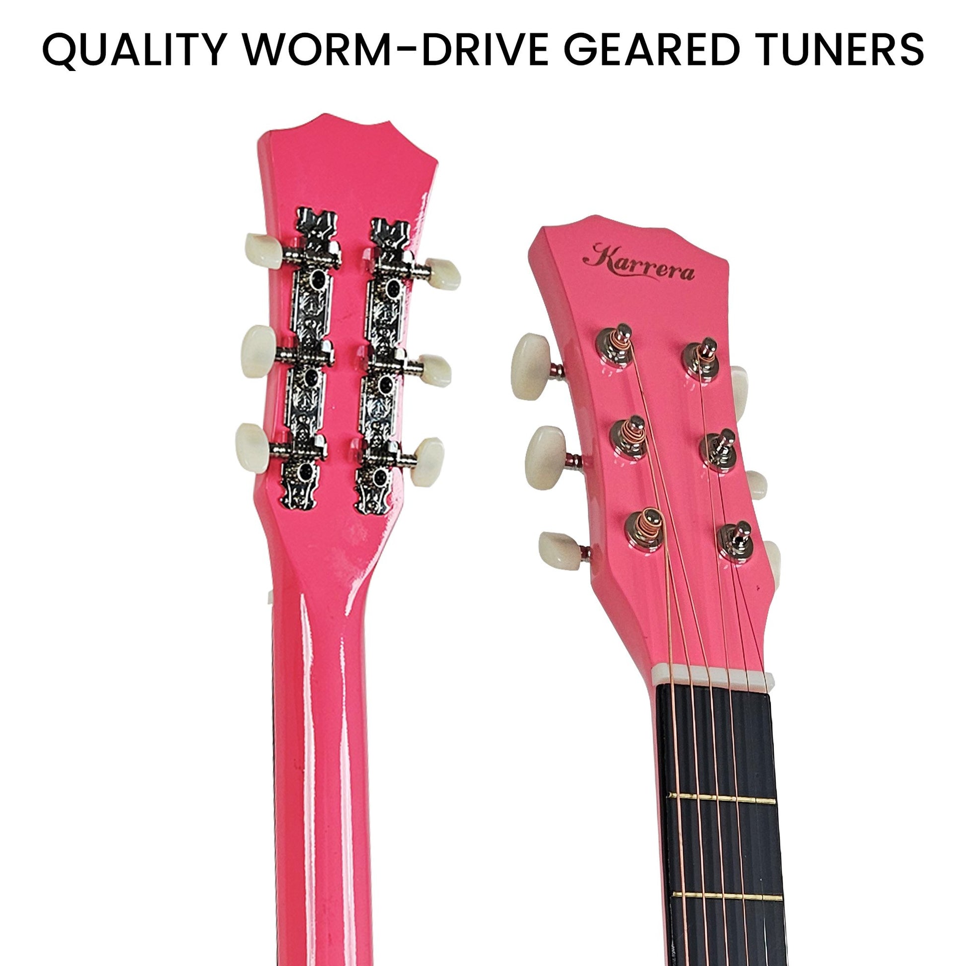 Karrera 38in Cutaway Acoustic Guitar with guitar bag - Pink - Audio & Video > Musical Instrument & Accessories > Guitars - Fosmore
