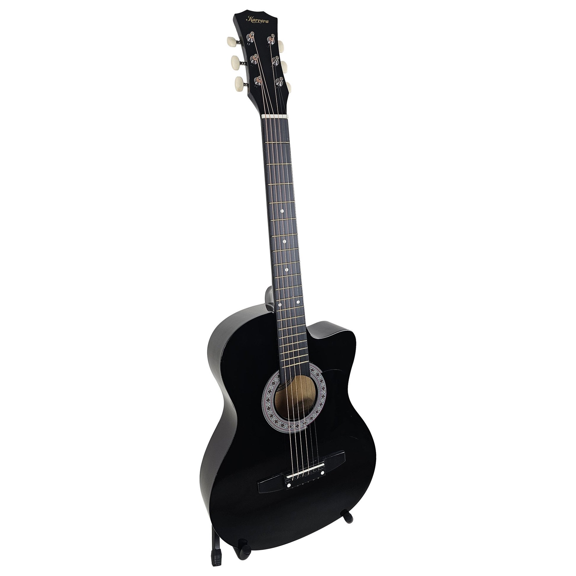 Acoustic Guitar | Karrera 38 Inch Pro Cutaway | Steel Strings | Black - Audio & Video > Musical Instrument & Accessories > Guitars - Fosmore
