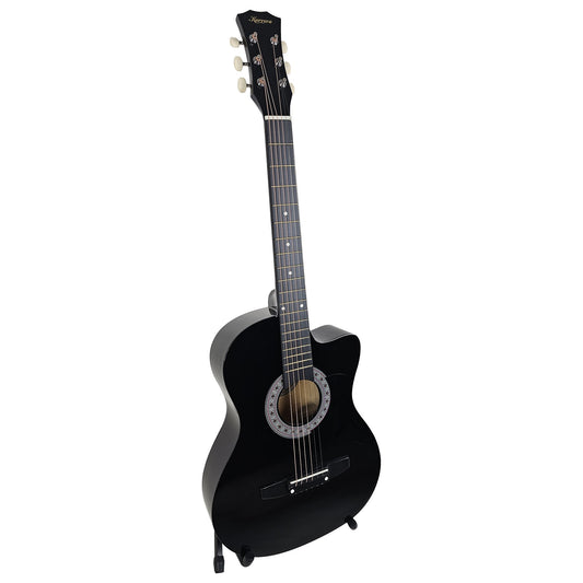 Acoustic Guitar | Karrera 38 Inch Pro Cutaway | Steel Strings | Black - Audio & Video > Musical Instrument & Accessories > Guitars - Fosmore