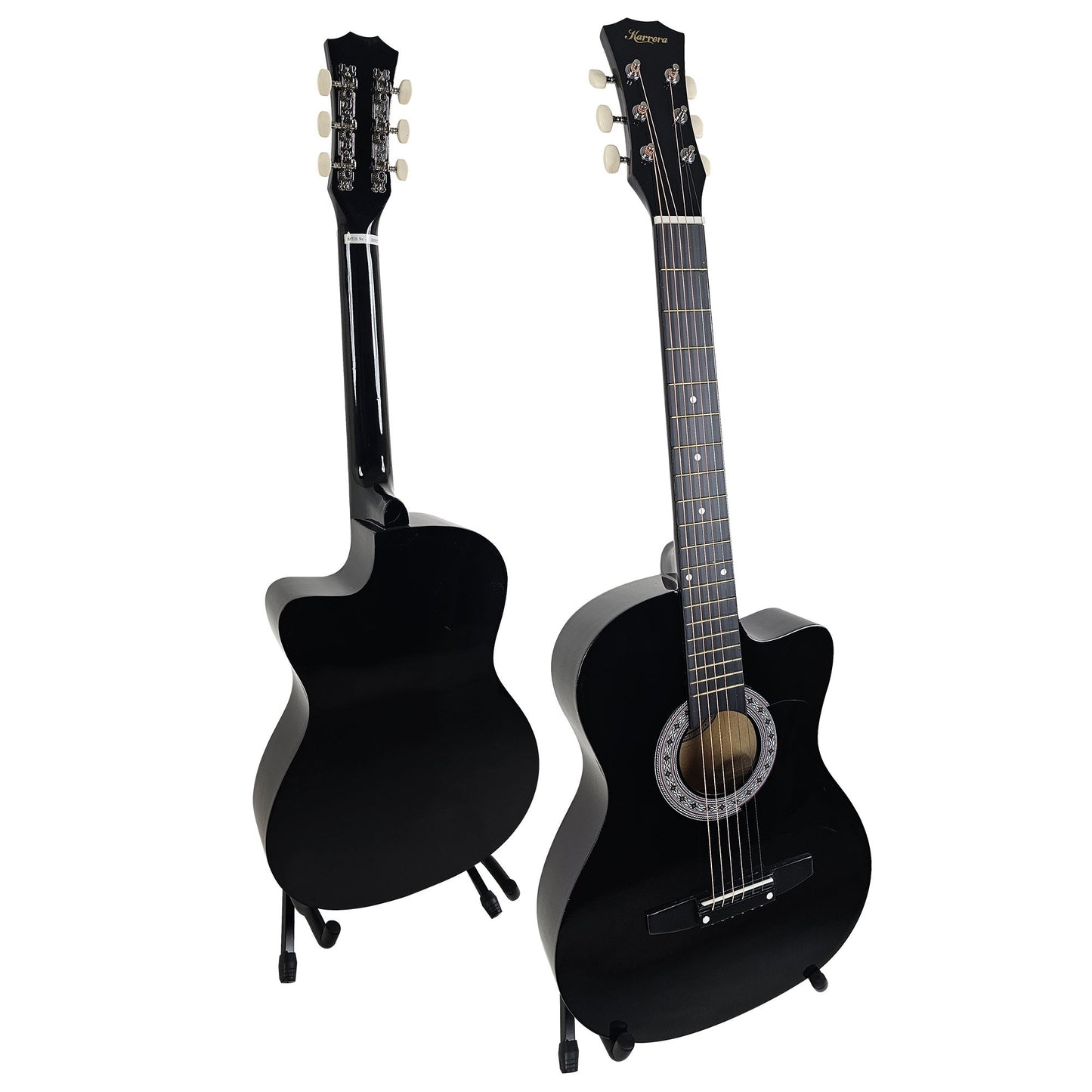 Acoustic Guitar | Karrera 38 Inch Pro Cutaway | Steel Strings | Black - Audio & Video > Musical Instrument & Accessories > Guitars - Fosmore