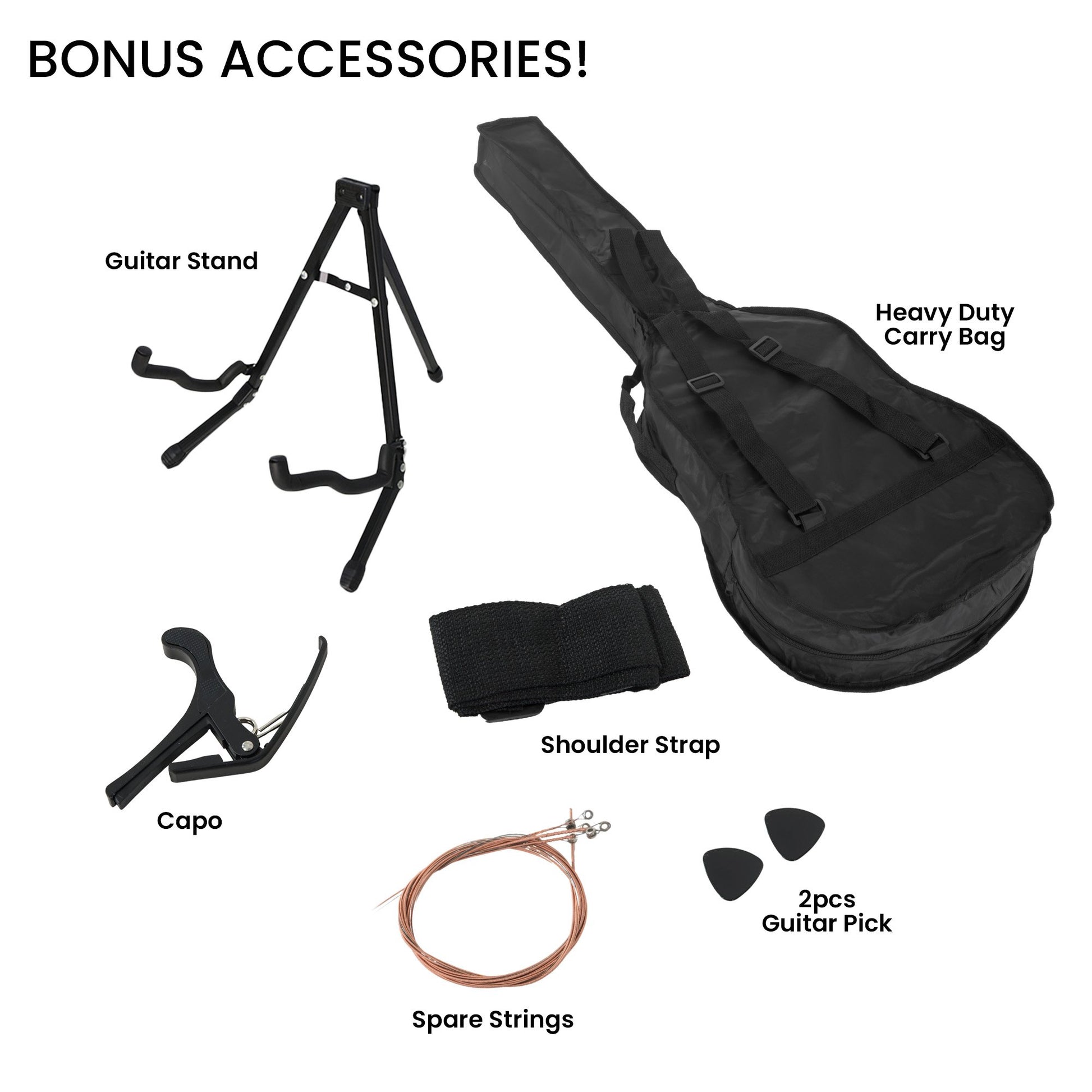 Acoustic Guitar | Karrera 38 Inch Pro Cutaway | Steel Strings | Black - Audio & Video > Musical Instrument & Accessories > Guitars - Fosmore