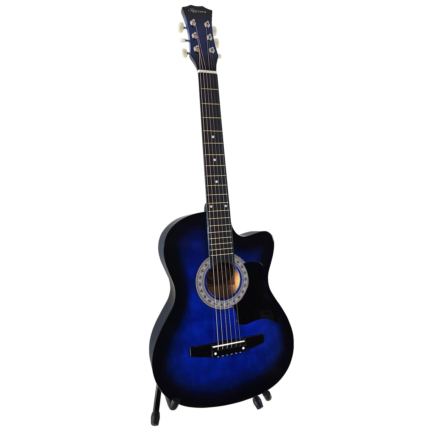 Acoustic Guitar | Karrera 38 Inch Pro Cutaway | Steel Strings | Blue Burst - Audio & Video > Musical Instrument & Accessories > Guitars - Fosmore