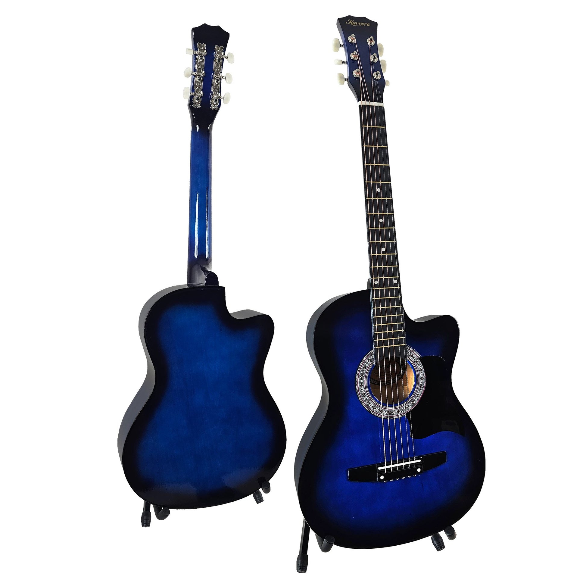 Acoustic Guitar | Karrera 38 Inch Pro Cutaway | Steel Strings | Blue Burst - Audio & Video > Musical Instrument & Accessories > Guitars - Fosmore