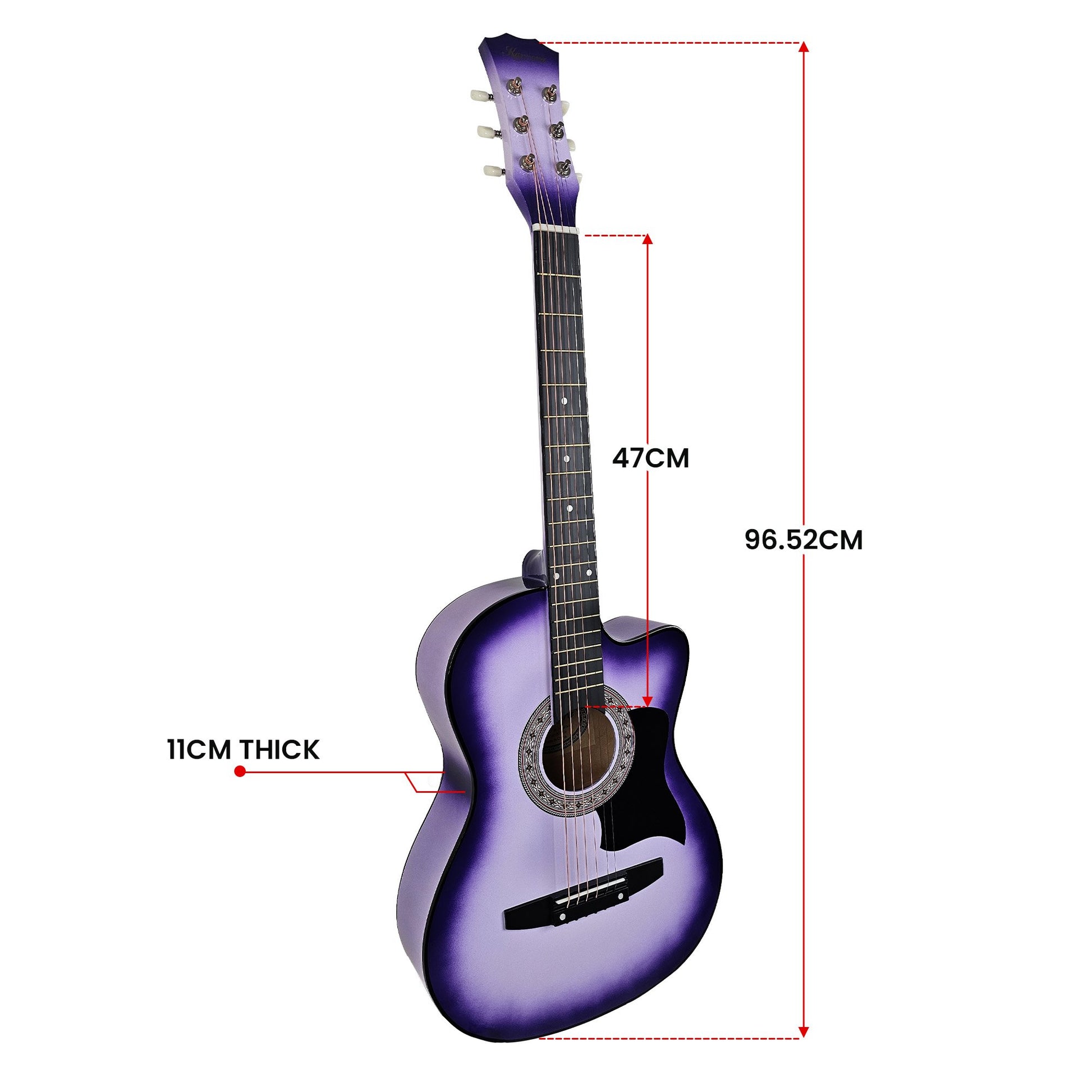 Acoustic Guitar | Karrera 38 Inch Pro Cutaway | Steel Strings | Purple Burst - Audio & Video > Musical Instrument & Accessories > Guitars - Fosmore