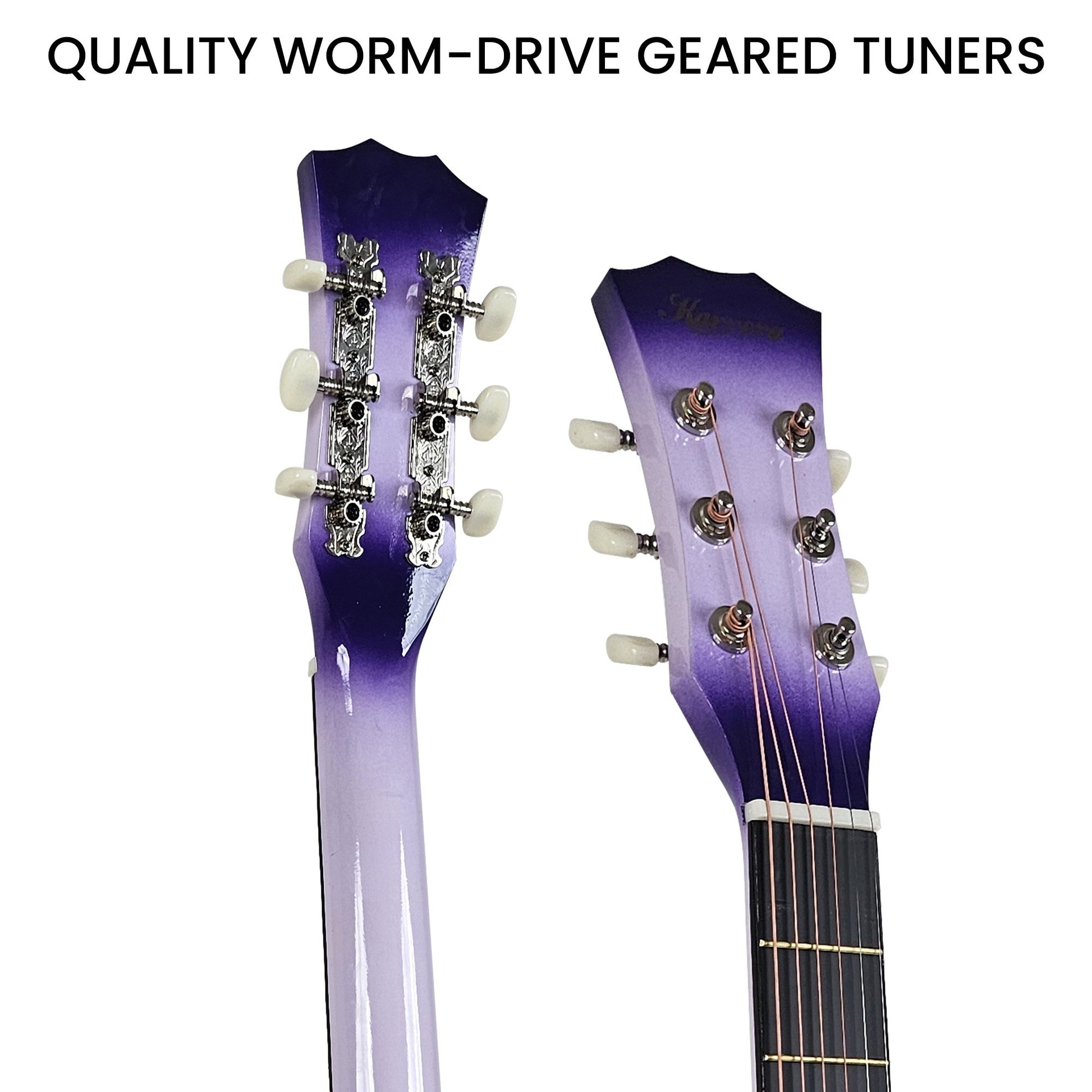 Acoustic Guitar | Karrera 38 Inch Pro Cutaway | Steel Strings | Purple Burst - Audio & Video > Musical Instrument & Accessories > Guitars - Fosmore