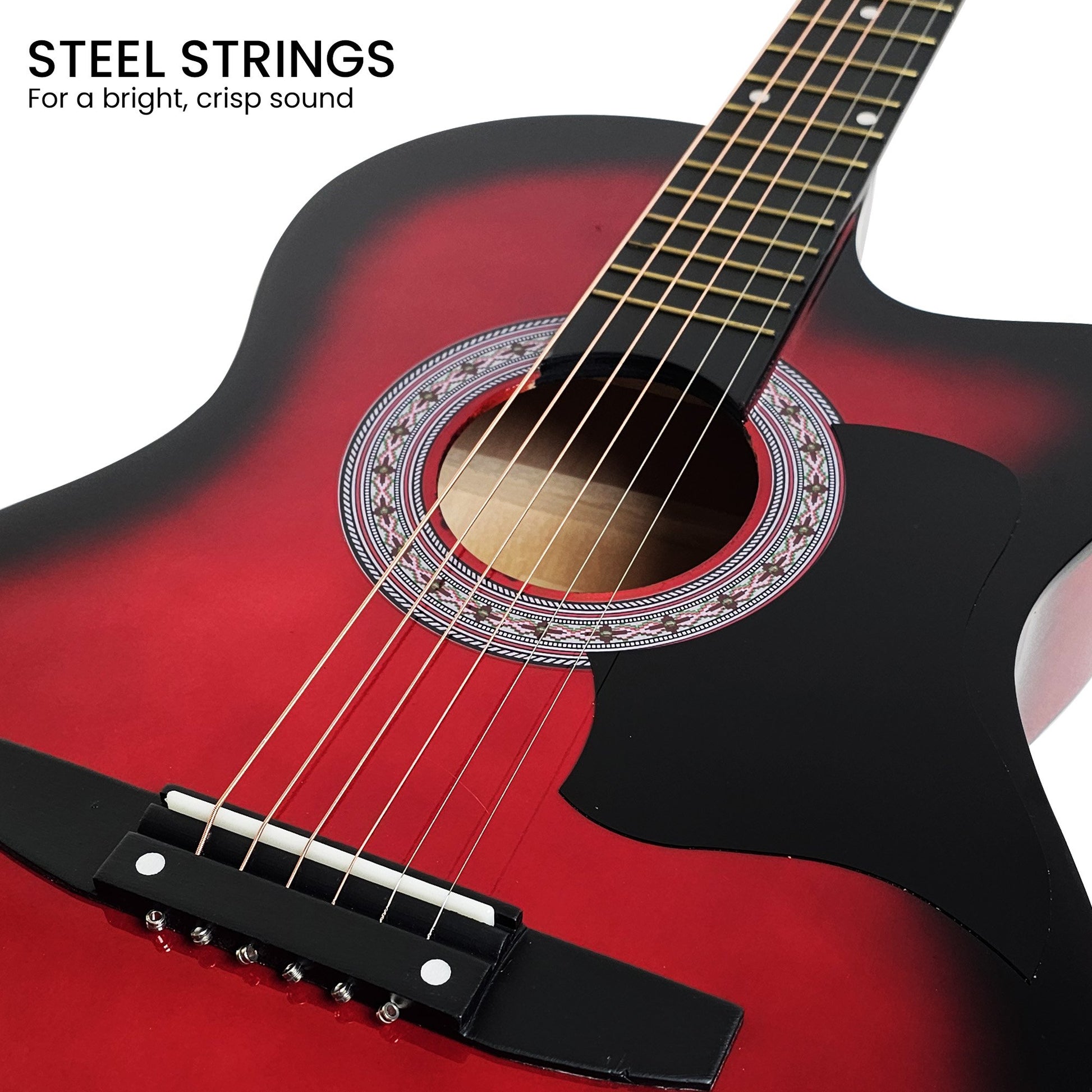 Acoustic Guitar | Karrera 38 Inch Pro Cutaway | Red Burst - Audio & Video > Musical Instrument & Accessories > Guitars - Fosmore