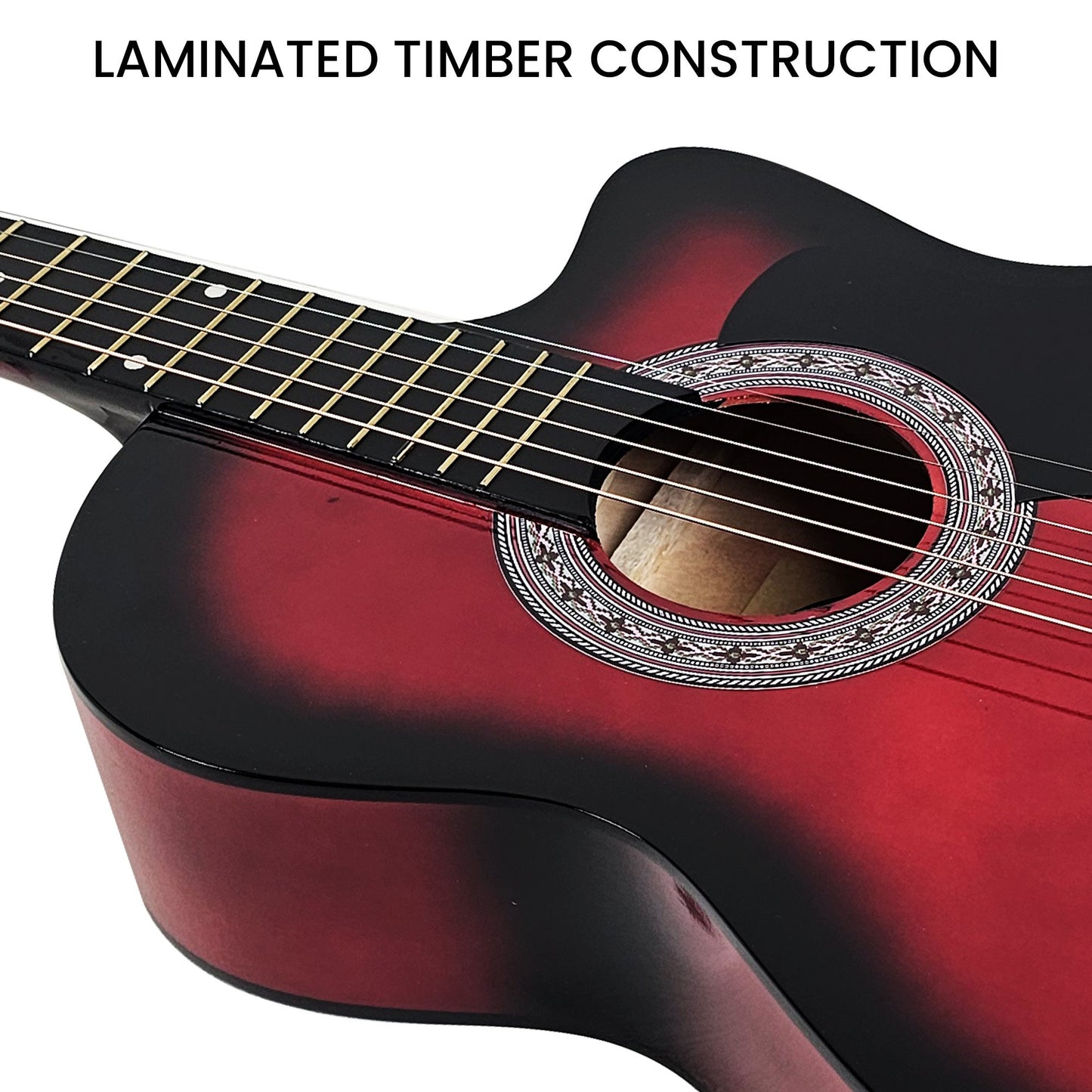 Acoustic Guitar | Karrera 38 Inch Pro Cutaway | Red Burst - Audio & Video > Musical Instrument & Accessories > Guitars - Fosmore