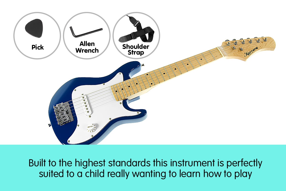 Kids Guitar | Karrera Electric Beginner Guitar for Children | Blue -  > Musical Instrument & Accessories > Guitars - Fosmore