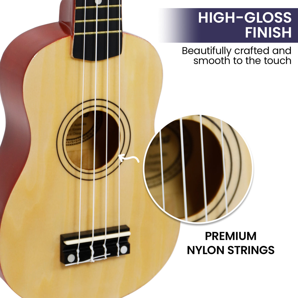Inch String Ukulele | Karrera 21 Inch | Nylon Strings | Natural – Fosmore