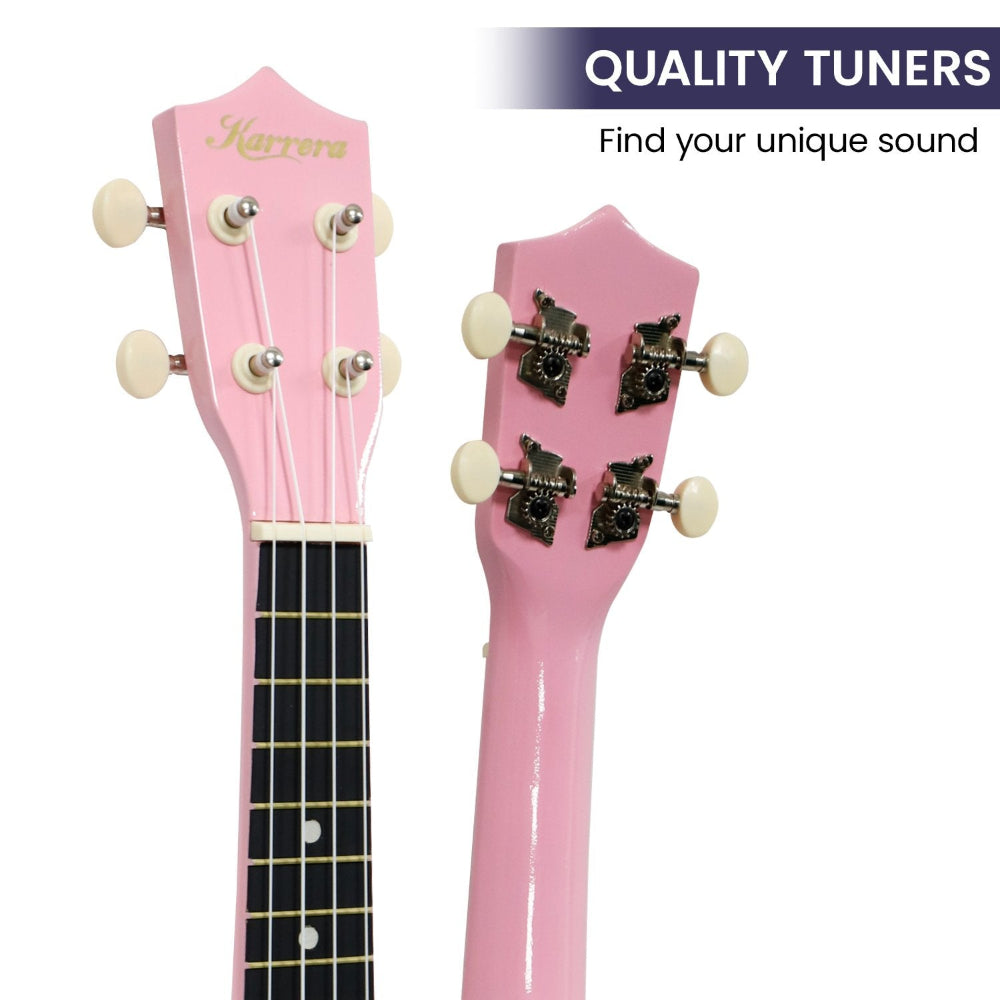 Karrera 21in Ukulele - Pink. Quality tuners.