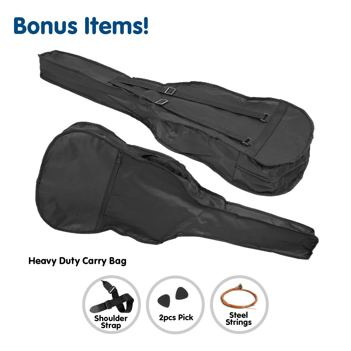 Acoustic Guitar | Karrera 41 Inch | Steel Strings | Black - Audio & Video > Musical Instrument & Accessories > Guitars - Fosmore