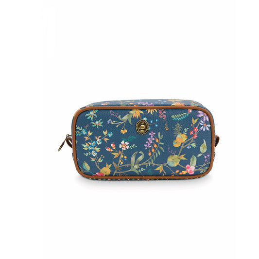 Cosmetic Bag | PIP Studio | Petites Fleurs Dark Blue | Small Square - Health & Beauty > Cosmetic Storage > Cosmetic & Toiletry Bags - Fosmore