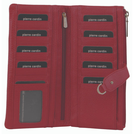 RFID Wallet Purse for Women | Leather | Pierre Cardin | Red - Fashion > Women's Fashion > Women's Handbags - Fosmore