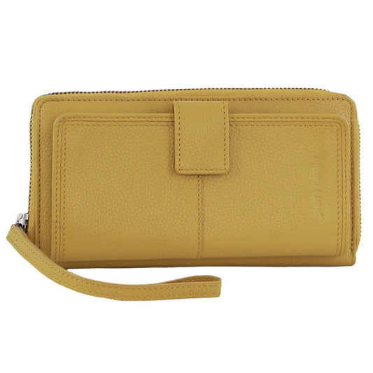 Womens Leather Zip Around RFID Wallet | Pierre Cardin | RFID | Zinc Yellow > Women's Fashion > Women's Handbags - Fosmore