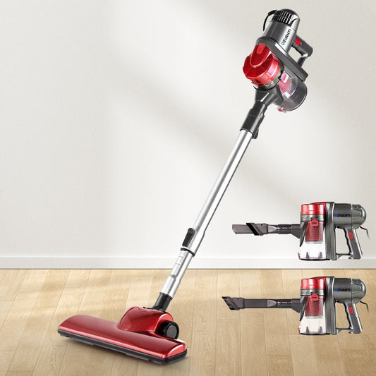 Stick Vacuum | Devanti | Handheld Corded 450W | Red & Silver - Appliances > Vacuum Cleaners > Stick Vacuums - Fosmore