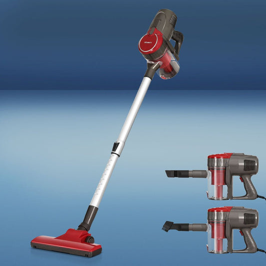 Stick Vacuum | Devanti | Bagless Corded 500W | Red - Appliances > Vacuum Cleaners > Stick Vacuums - Fosmore
