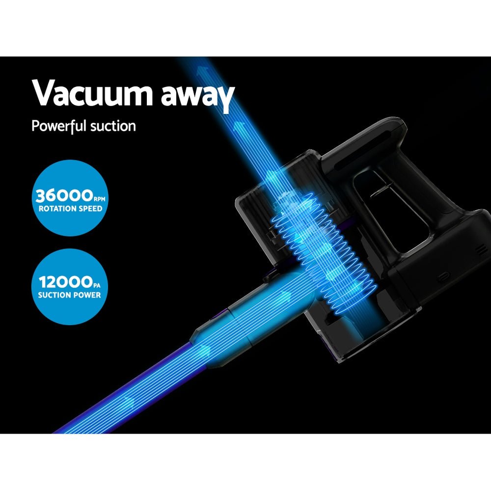 Stick Vacuum | Devanti | Bagless Cordless 120W | Purple & Grey - Appliances > Vacuum Cleaners > Stick Vacuums - Fosmore