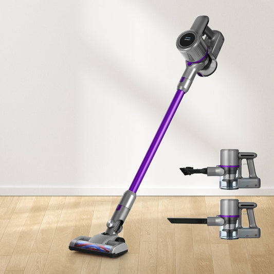Stick Vacuum | Devanti | Bagless Cordless 120W | Purple & Grey - Appliances > Vacuum Cleaners > Stick Vacuums - Fosmore