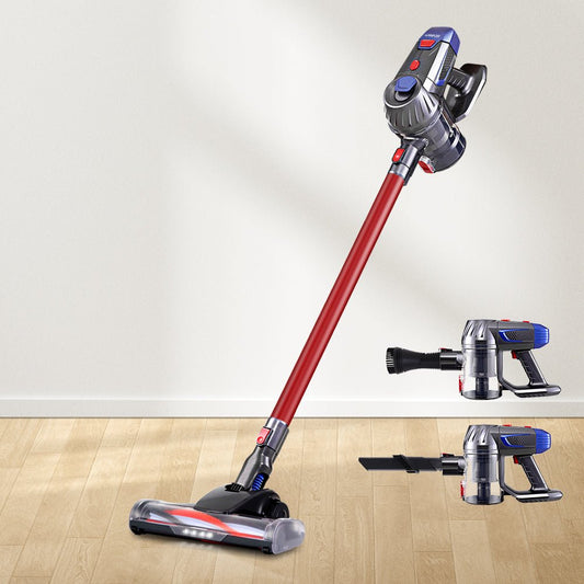 Stick Vacuum | Devanti | Bagless Cordless 150W | Red - Appliances > Vacuum Cleaners > Stick Vacuums - Fosmore